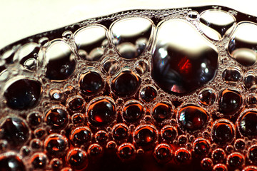 water drops on red background