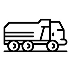 Cargo tipper icon. Outline cargo tipper vector icon for web design isolated on white background