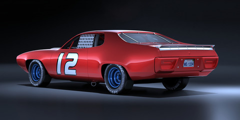 Fototapeta na wymiar 3D rendering of a brand-less generic car in studio environment