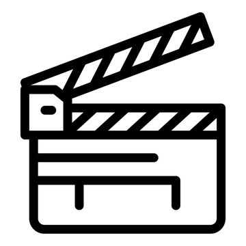 recommend clip art: Clapper icon. Outline clapper vector icon for web design isolated on white background