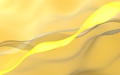 Abstract gold background. Beautiful backdrop with yellow waves. 3d illustration.