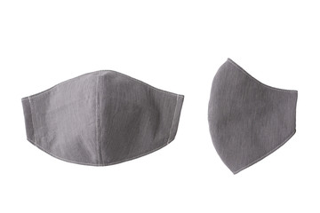 cloth mask design made from cotton fabric, object isolated on white background