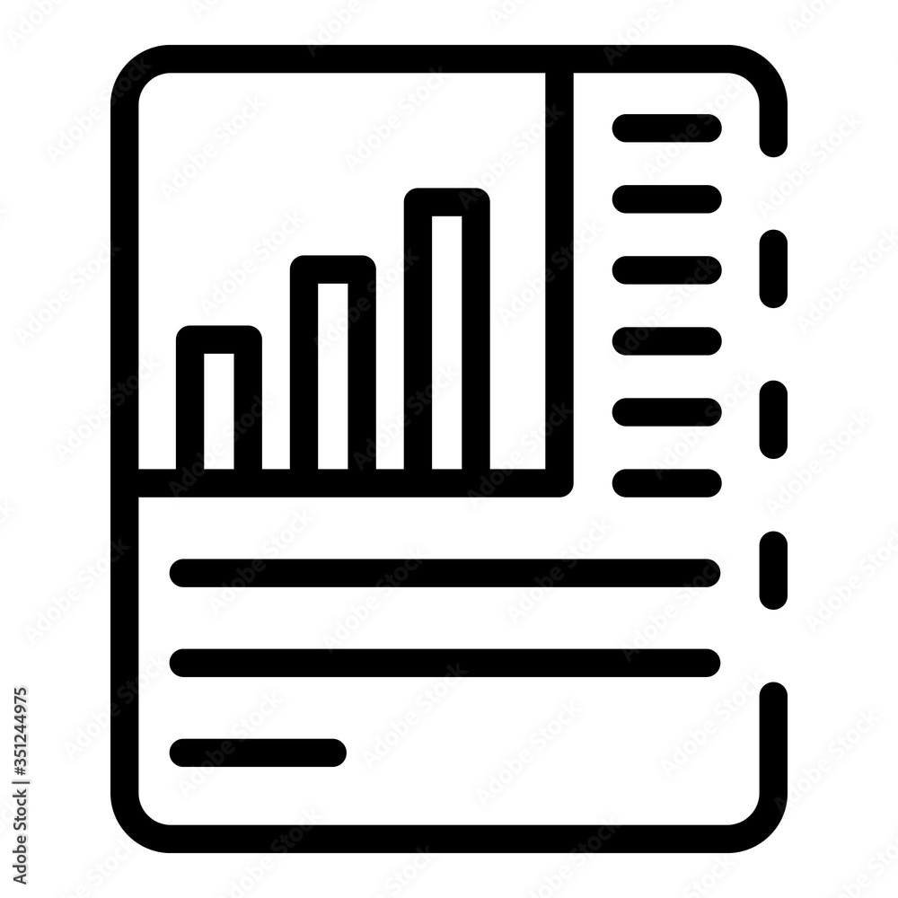 Poster paper analytics data icon. outline paper analytics data vector icon for web design isolated on white