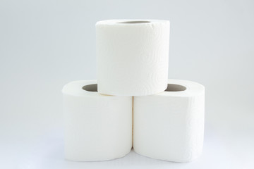 toilet paper rolls on a white background