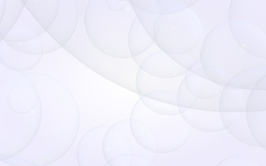 Abstract white background. Backdrop with light transparent bubbles. 3D illustration