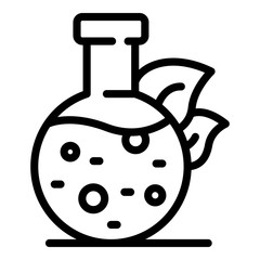 Eco chemical flask icon. Outline eco chemical flask vector icon for web design isolated on white background