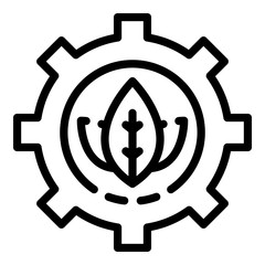 Gear wheel environment icon. Outline gear wheel environment vector icon for web design isolated on white background