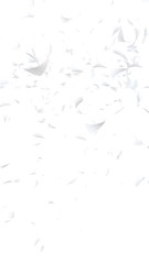 Flying sheets of paper isolated on white background. Abstract money is flying in the air. Vertical orientation. 3D illustration