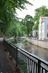 Fototapeta na wymiar Tepla River Embankment in Karlovy Vary