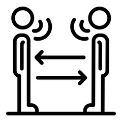 Speaking foreign language icon. Outline speaking foreign language vector icon for web design isolated on white background