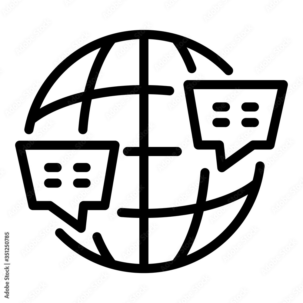 Poster global foreign language icon. outline global foreign language vector icon for web design isolated on