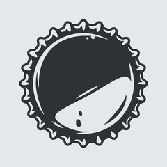 Curved metal cork from a beer bottle