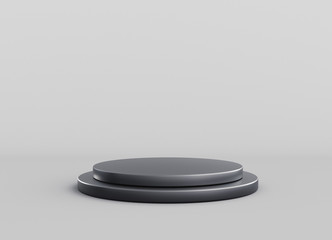 Pedestal geometric or cylindrical podium minimal studio background for show product. 3d rendering