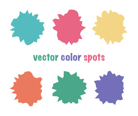 Set of vector color editable spots. Bright circles. Summer color abstract shapes