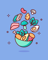 Vitamin B1 vector illustration for poster and printing