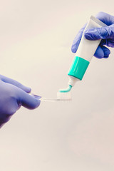 dental tools on a light background