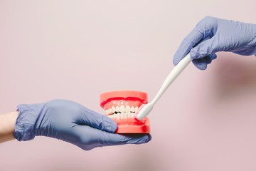 dental tools on a light background