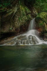 Fototapeta na wymiar Hidden Waterfall in the Forest