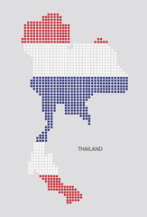 Obraz premium Thai map design flag Thai square, white background.