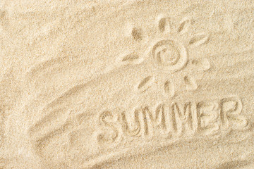 Fototapeta na wymiar Fine sand on the beach, Summer background.