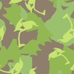 Forest camouflage of various shades of green and brown colors