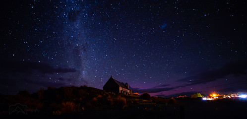 Milky way core in landscape