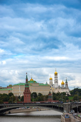 Fototapeta premium panoramic view on the Kremlin Moscow with a moody cloudy sky