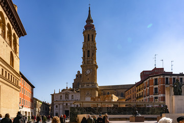 Fototapeta premium Salvador de Zaragoza Cathedral in Zaragoza, Spain.