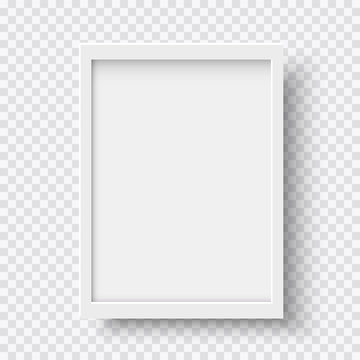 White blank picture frame, realistic vertical picture frame, A4