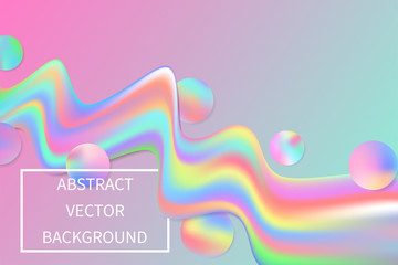 Liquid color background design. Holograme gradient shapes composition. Futuristic design posters. Vector illustration.