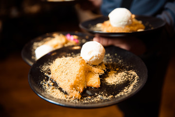 Crispy pastry dessert.