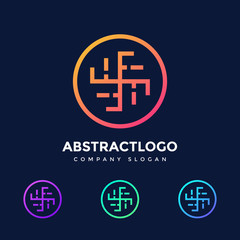 Obraz premium IE colorful letter circle logo design, IE alphabet Icon Monogram template element.