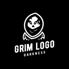 Modern Dark Esport Gaming Mascot Logo Design Vector of  Grim or Skull