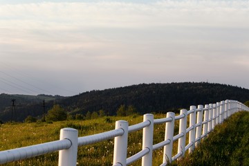 White fence countryside