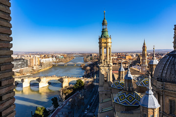 Fototapeta premium Basilica de Nuestra Señora del Pilar Cathedral in Zaragoza, Spain.