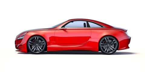 Naklejka premium 3D rendering of a brand-less generic concept car in studio environment