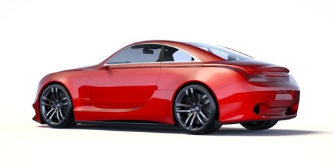 Fototapeta premium 3D rendering of a brand-less generic concept car in studio environment