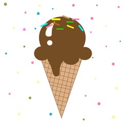 summer fruit ice cream vector, colorful illustration