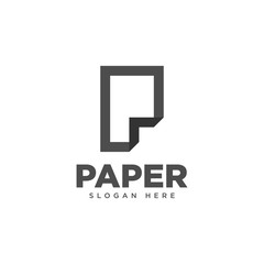 Letter P Paper Logo Design Template
