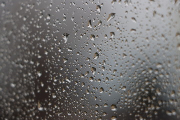 water drops on glass