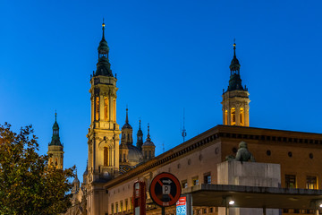 Fototapeta na wymiar Basilica de Nuestra Señora del Pilar Cathedral in Zaragoza, Spain.