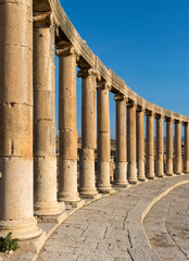 Ionic Columns at Oval Plaza (Forum), Jerash, Jordan - 351262316