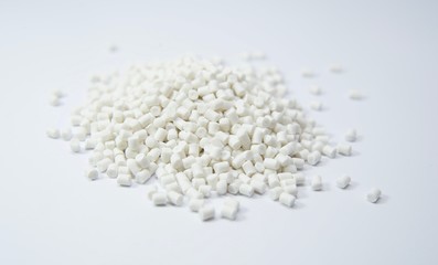 White plastic polymer granules 