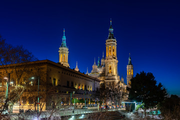 Fototapeta na wymiar Basilica de Nuestra Señora del Pilar Cathedral in Zaragoza, Spain.