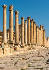 Columns of Cardo Maximus street, Jerash, Jordan - 351263103