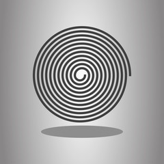 Spiral simple icon with shadow. Flat desing