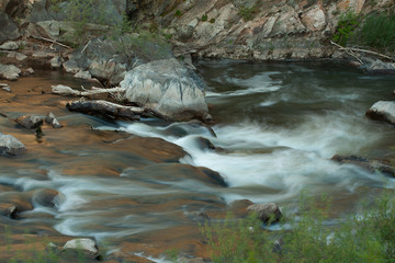 Long exposure mountain river