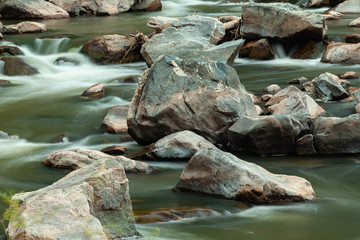 Long exposure mountain river