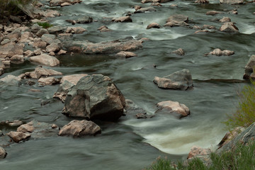 Fototapeta na wymiar Long exposure mountain river