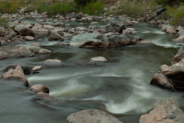 Long exposure mountain river